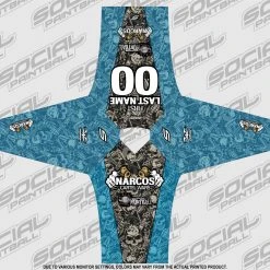 Social Paintball 2018 Narcos Cartel Wars Big Game SMPL Event Jersey, Blue Team