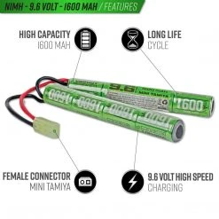 Batteries Valken NiMh 8.4V 1600mAh Split Airsoft Battery (Small Tamiya)